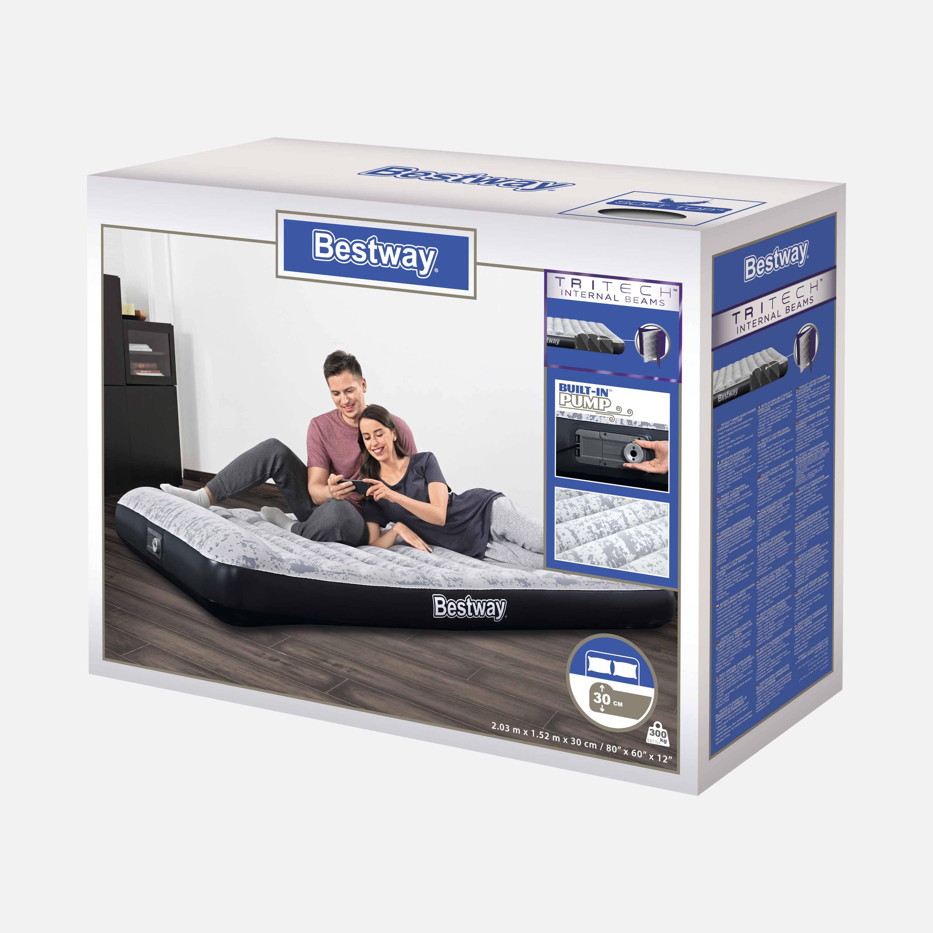 Aufblasbare Matratze 2 Personen 203x152x30cm  mit integrierter Elektropumpe Photo2