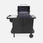 Barbecue charbon de bois - SNGONE 2.0 noir -barbecue connecté bluetooth à allumage automatique avec housse, plancha, lampe LED USB, porte-ustensiles, grille maintien au chaud & récupérateur de cendres Photo4