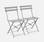 Conjunto de 2 cadeiras de jardim dobráveis - Emilia gris taupe - Aço revestido a pó | sweeek