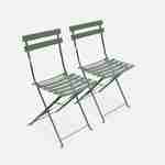 Set of 2 foldable bistro chairs - Emilia sage green - Thermo-lacquered steel Photo4