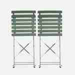 Set of 2 foldable bistro chairs - Emilia sage green - Thermo-lacquered steel Photo6