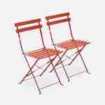 Set of 2 foldable bistro chairs - Emilia terracotta - Thermo-lacquered steel Photo3