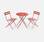 Set da giardino, bar bistro, pieghevole, modello: Emilia, rotondo, colore: Terracotta, tavolo ø60cm con due sedie pieghevole | sweeek