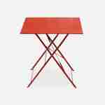 Emilia - Bistroset - 2 inklapbare stoelen en een vierkante tafel 70x70 van gepoedercoat staal  – Terra Cotta Photo3