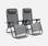 Lot de 2 fauteuils relax – Patrick – Textilène, pliables, multi-positions, gris | sweeek