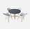 Tuintafel BORNEO en 4 kuipstoelen - vezelcement - grijze tafel, witte stoelen - 120cm | sweeek
