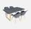 Mesa de jardín de fibra de cemento 160 cm BORNEO y 4 sillones escandinavos CELEBES gris | sweeek