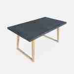 Table de jardin en fibre de ciment, effet béton, 160 cm BORNEO et 4 fauteuils scandinaves CELEBES gris Photo6