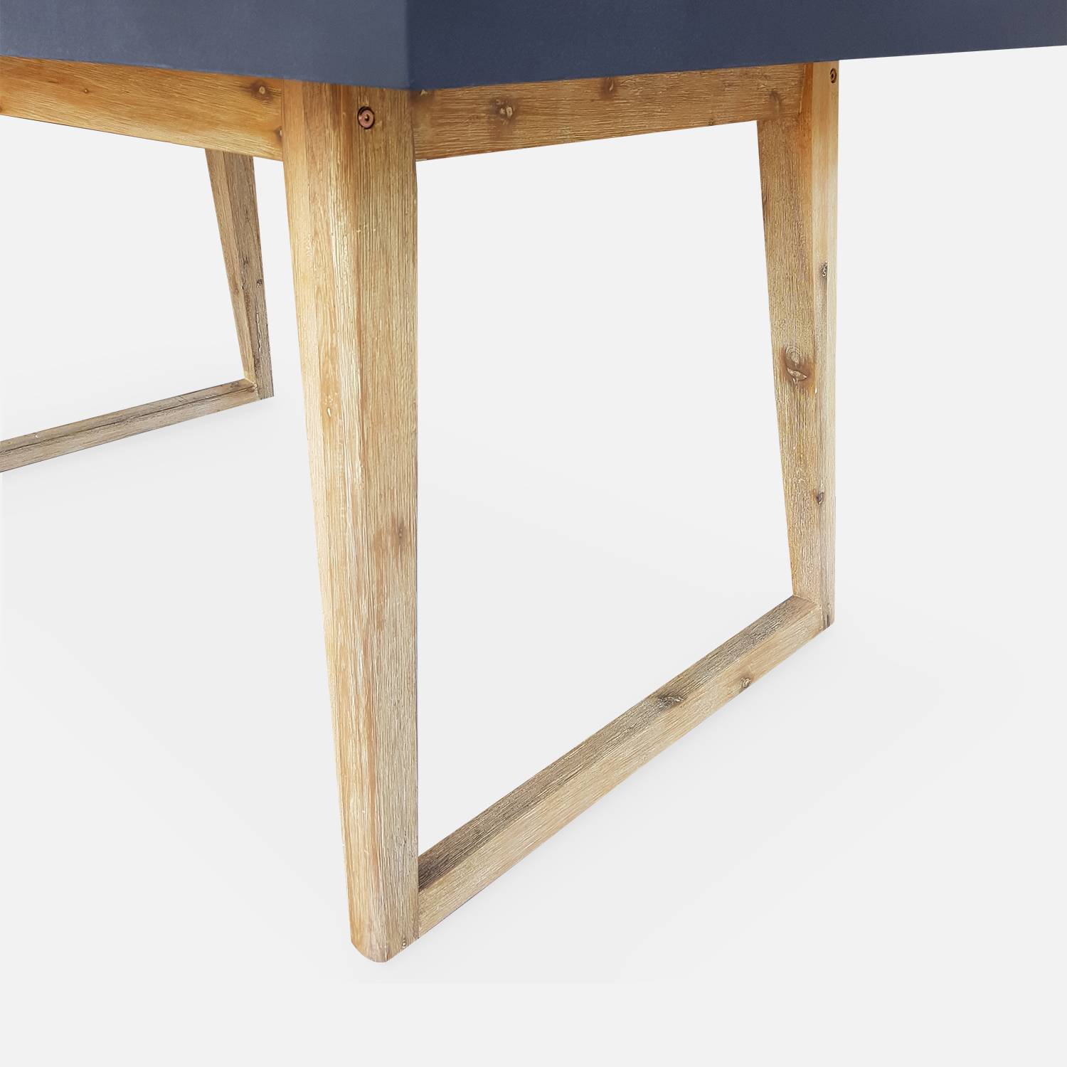 Table de jardin en fibre de ciment, effet béton, 160 cm BORNEO et 4 fauteuils scandinaves CELEBES gris Photo3