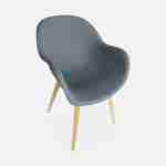 Table de jardin en fibre de ciment, effet béton, 160 cm BORNEO et 4 fauteuils scandinaves CELEBES gris Photo4