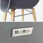 Table de jardin en fibre de ciment, effet béton, 160 cm BORNEO et 4 fauteuils scandinaves CELEBES gris Photo5