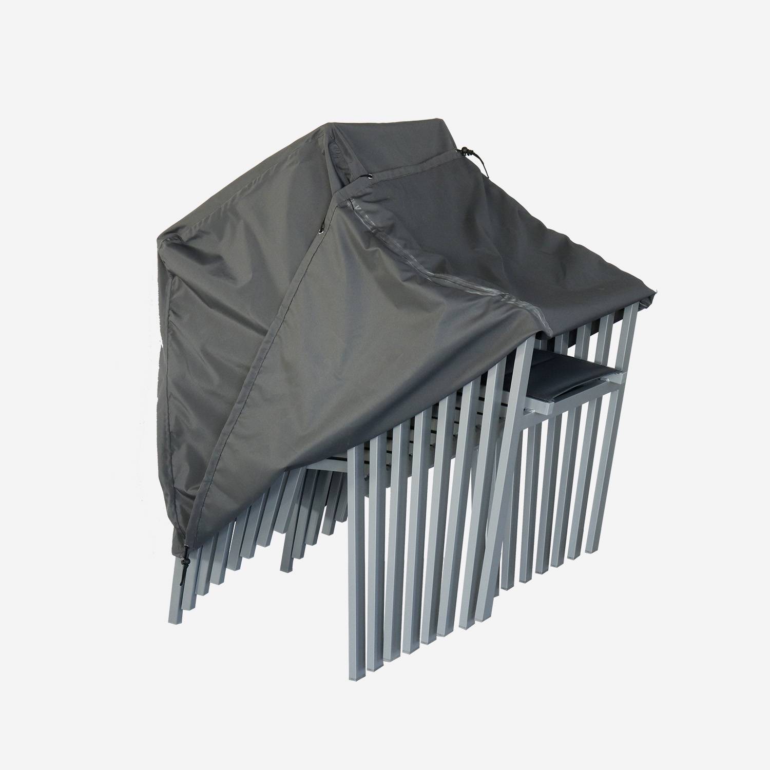 Beschermhoes, donkergrijs – PA-gecoate beschermhoes van polyester voor set van 8 stoelen van aluminium en textileen Photo3