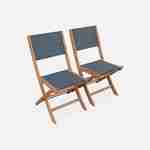 Salon de jardin en bois extensible - Almeria - Table 120/180cm avec rallonge, 2 fauteuils et 4 chaises, en bois d'Eucalyptus FSC huilé et textilène anthracite Photo7