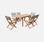 Gartengarnitur aus Holz Almeria, Tisch, 2 Sessel, 4 Stühle aus FSC-Eukalyptus- und grüngrauem Textilene | sweeek