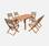 Holz-Gartengarnitur Almeria, rechteckiger Tisch 120-180 cm, 2 Sessel und 4 Stühle FSC-Eukalyptus und taupegraues Textilene | sweeek