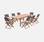 Salon de jardin en bois Almeria, grande table 180-240cm rectangulaire 2 fauteuils 6 chaises eucalyptus et textilène anthracite | sweeek
