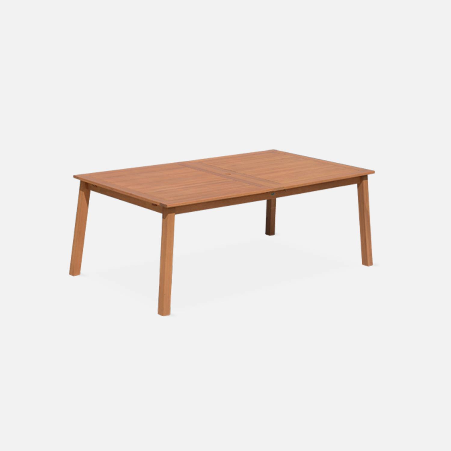 Tavolo da giardino in legno, dimensioni: 200-250-300cm - modello: Almeria - Grande tavolo rettangolare con prolunga, in eucalipto FSC Photo2