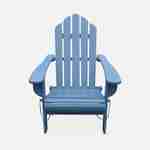 Poltrona da giardino in legno Adirondack Salamanca di colore Blu - Eucalipto FSC, sedia a sdraio retrò, seduta da spiaggia pieghevole  Photo4
