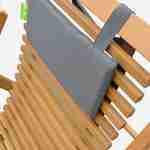Sdraio chilienne in legno, con doghe - modello: Bilbao - 2 sdraio in legno di eucalipto FSC oliato con cuscino poggiatesta, colore: Grigio Photo7