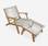 Cadeira de braços reclinável em Eucalipto FSC, Cordão em Taupe, com apoio para os pés l CUZCO | sweeek