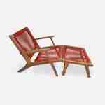 Relax stoel – CUZCO – FSC Eucalyptus , touw terra cotta, met voetenbank Photo2