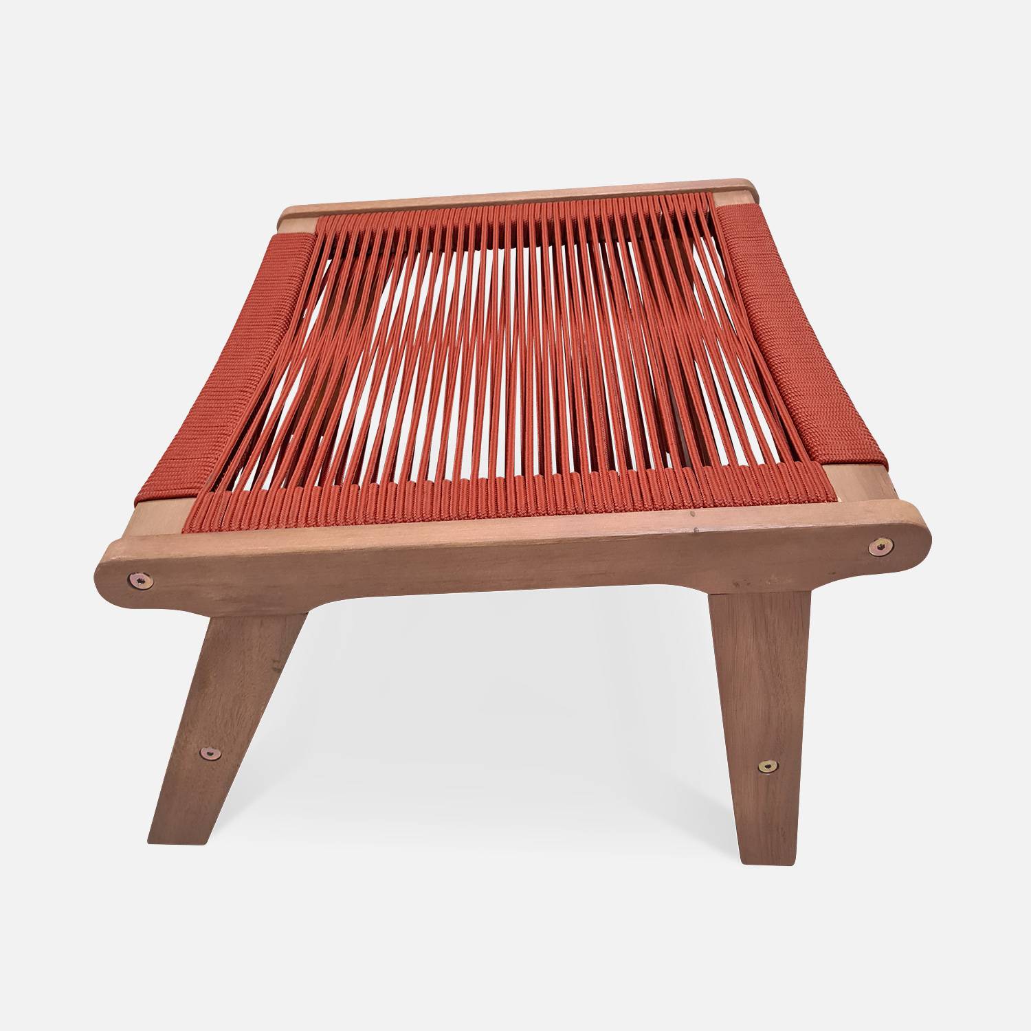 Relax stoel – CUZCO – FSC Eucalyptus , touw terra cotta, met voetenbank Photo4