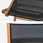 Chaises de jardin en bois et textilène - Almeria noir - 2 chaises pliantes en bois d'Eucalyptus FSC huilé et textilène Photo5