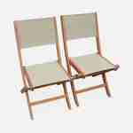 Chaises de jardin en bois et textilène - Almeria Gris taupe - 2 chaises pliantes en bois d'Eucalyptus FSC huilé et textilène Photo2