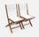 Lot de 2 chaises de jardin en bois Almeria, 2 chaises pliantes Eucalyptus FSC huilé et textilène blanc | sweeek