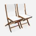 Sedie da giardino, in legno e textilene - modello: Almeria, colore: Bianco - 2 sedie pieghevoli in legno di eucalipto FSC oliato e textilene Photo3