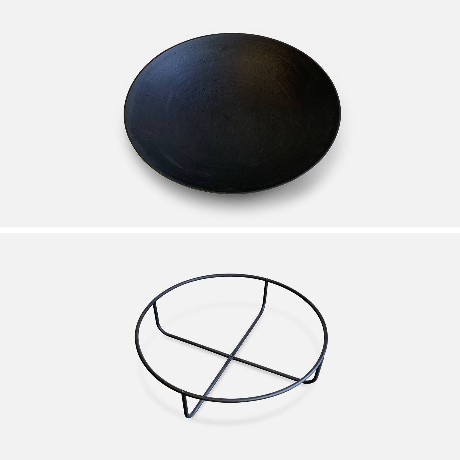 Braséro Ø90cm sur 4 pieds en fonte noir – BROMO - pieds en acier, design épuré Photo8 Braséro Ø90cm sur 4 pieds en fonte noir – BROMO - pieds en acier, design épuré Photo8