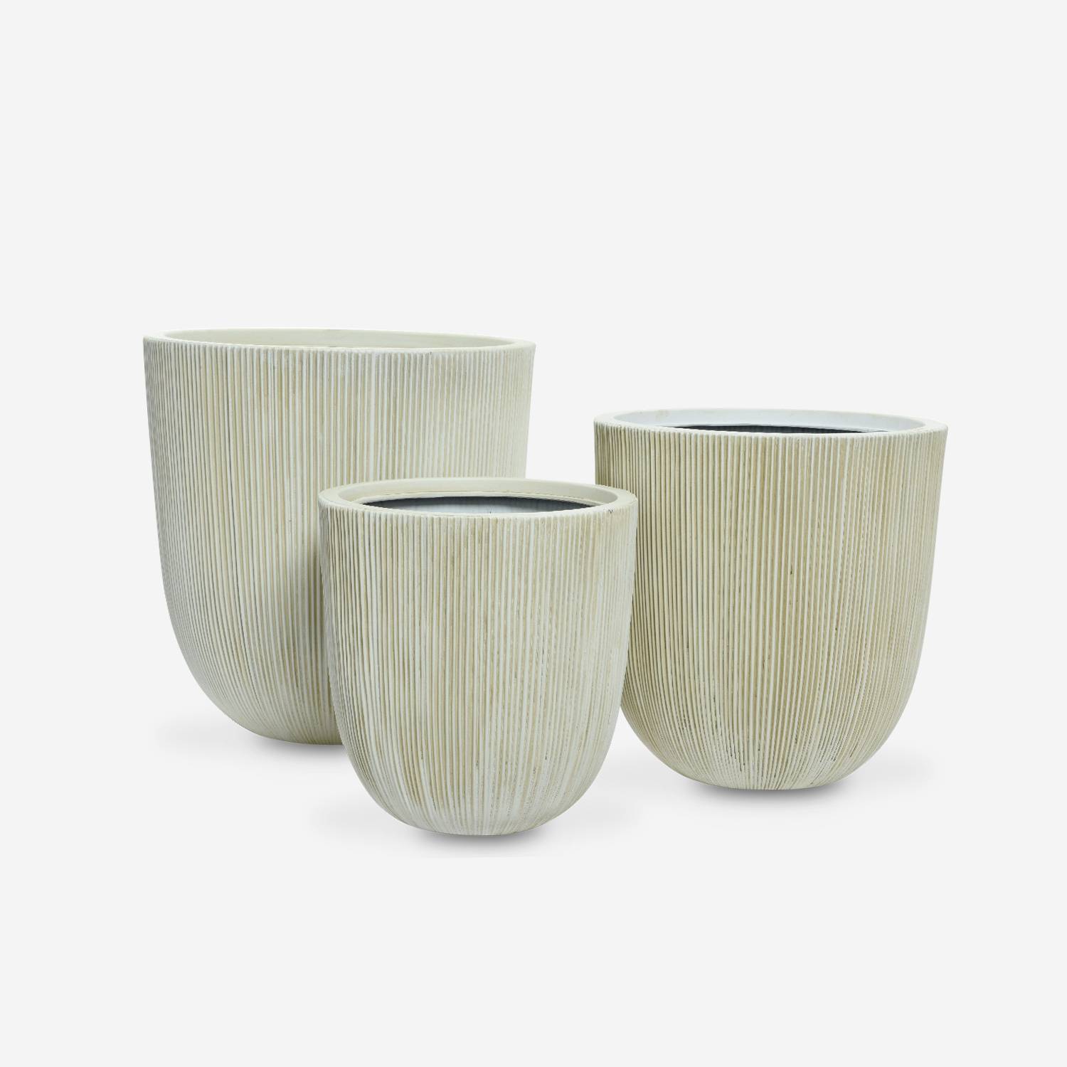 Lot de 3 caches pots, vases en plastique  | sweeek