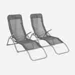 Conjunto de 2 espreguiçadeiras dobráveis - Levito antracite- Cadeiras de convés Textilene 2 posições Photo2
