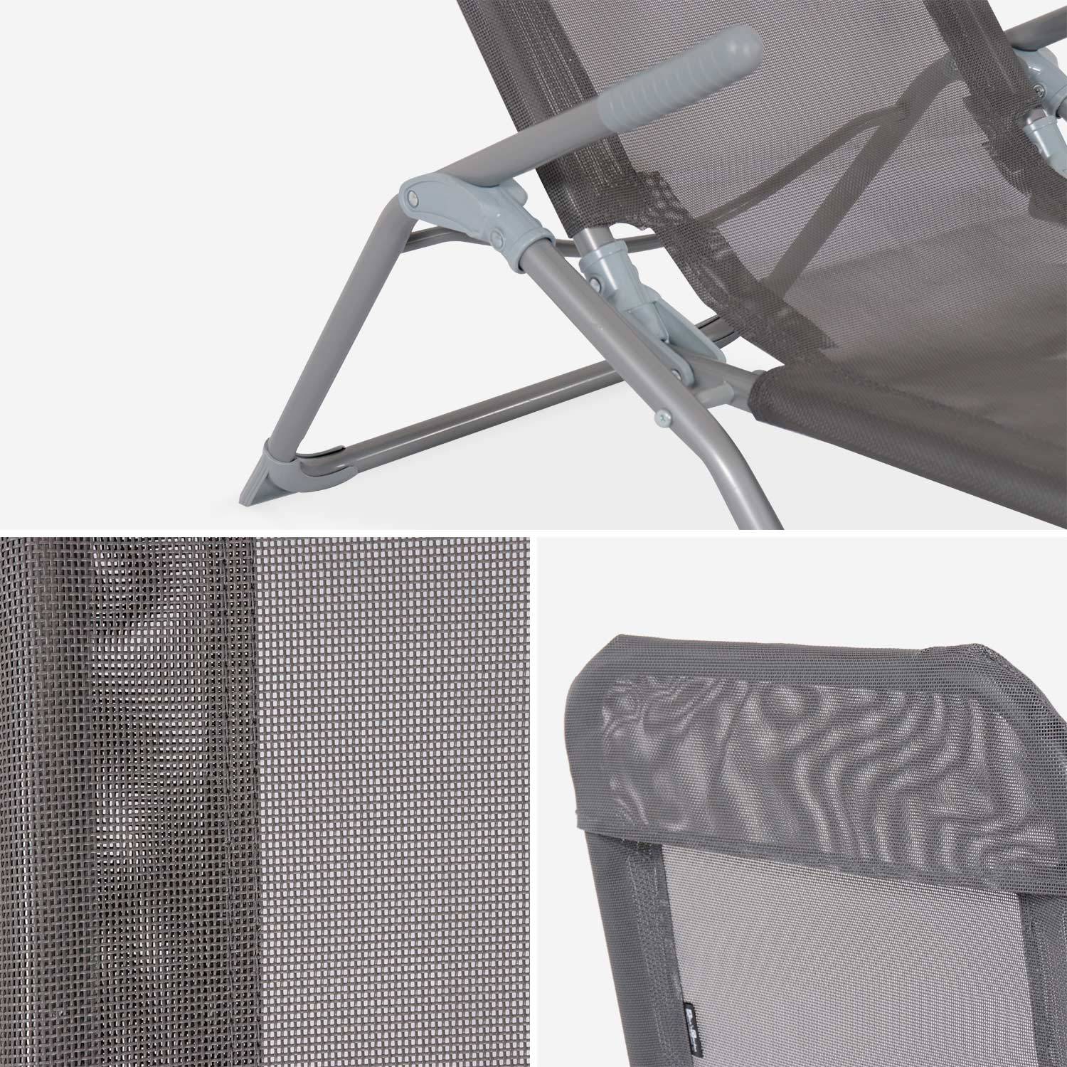 Conjunto de 2 espreguiçadeiras dobráveis - Levito antracite- Cadeiras de convés Textilene 2 posições Photo4