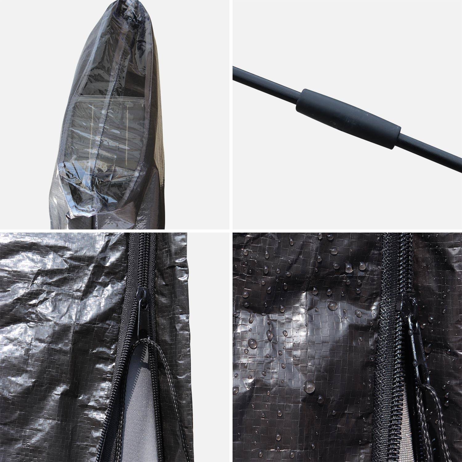 Housse pour parasol Luce et Pyla LED - noire - avec fenêtre, fermeture éclair et tige de mise en place Photo3