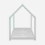 Letto a capanna Montessori, legno massello in pino verde celadon - Tobias - Rete a doghe inclusa, 90x190cm Photo3