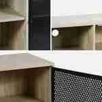 Buffet / Meuble TV décor bois et métal 140x40x75cm - Brooklyn - 2 portes et 6 compartiments  Photo5