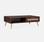  Wood and woven rattan coffee table with storage, 110x59x39cm, Dark wood colour | sweeek