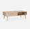 Wood and woven rattan coffee table with storage, 110x59x39cm, Natural | sweeek