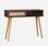 100x30x81cm, Wood and cane rattan Scandi-style console table, Dark wood colour | sweeek