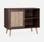 Sideboard Farbe dunkles Holz mit Rattangeflecht 80 x 39 x 65,8 cm | sweeek