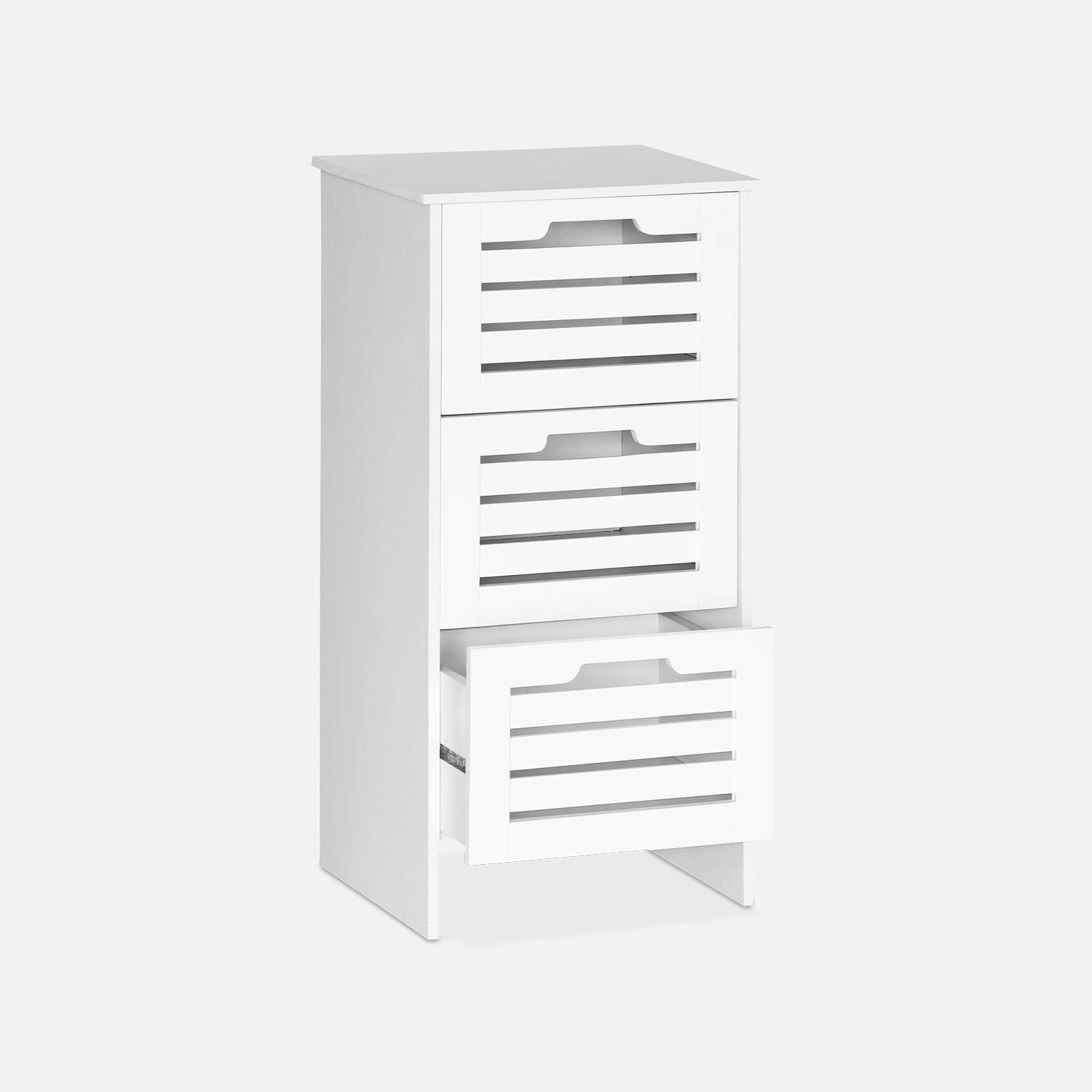 Mueble de almacenaje - Rivage - 3 cajones - Blanco Photo3 Mueble de almacenaje - Rivage - 3 cajones - Blanco Photo3