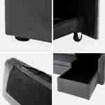 Canapé d'angle convertible en velours gris foncé 3 places, fauteuil d'angle réversible coffre rangement lit modulable  Photo9