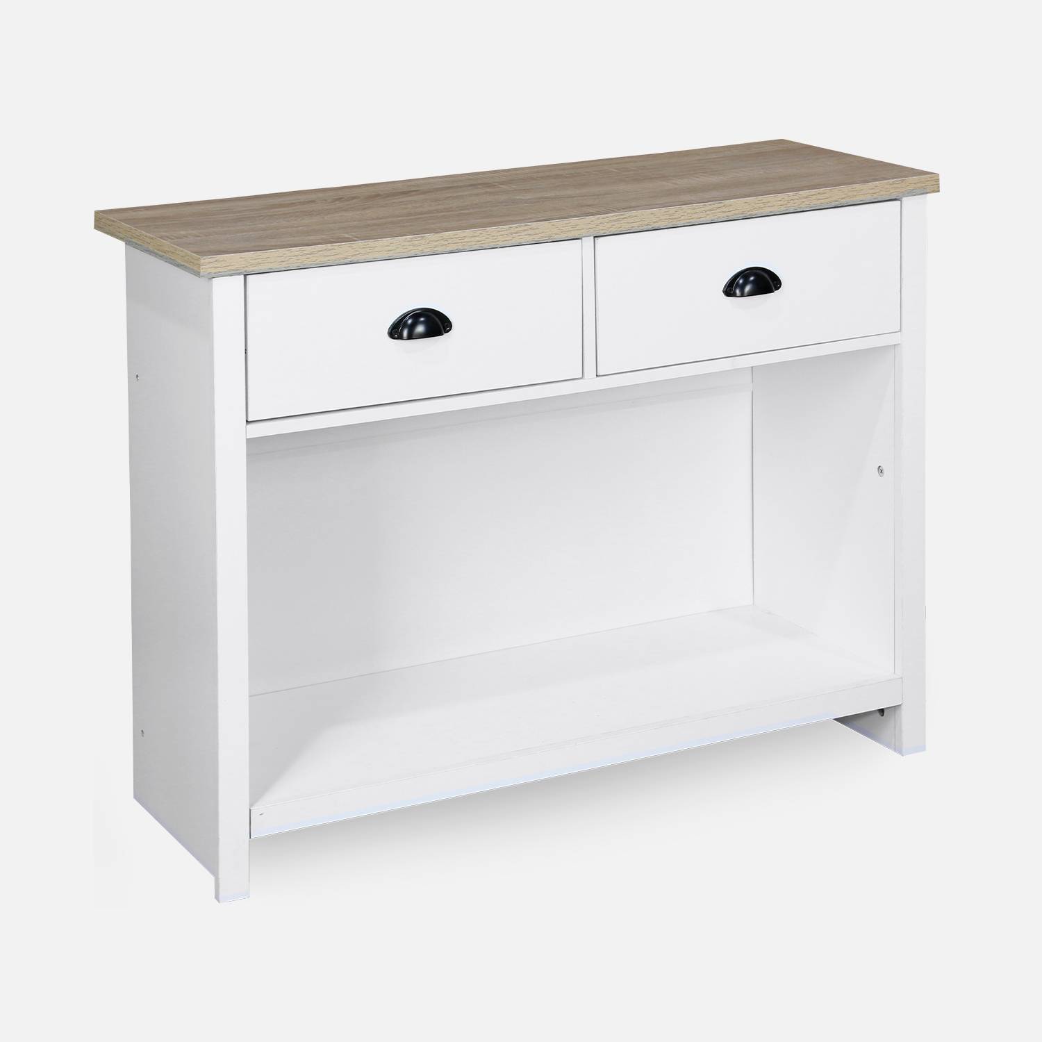 Sidetable wit 97x35x76cm, met 2 lades Photo3 Sidetable wit 97x35x76cm, met 2 lades Photo3