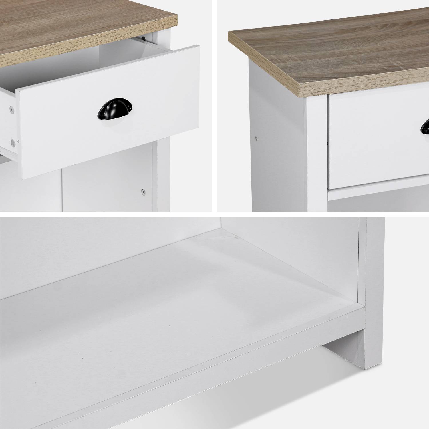 Sidetable wit 97x35x76cm, met 2 lades Photo7 Sidetable wit 97x35x76cm, met 2 lades Photo7