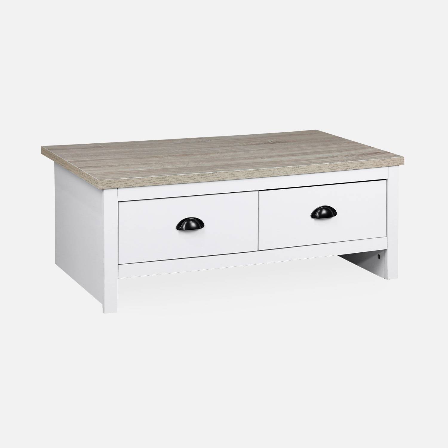Salontafel wit 90x53x36cm, met 2 lades Photo3 Salontafel wit 90x53x36cm, met 2 lades Photo3