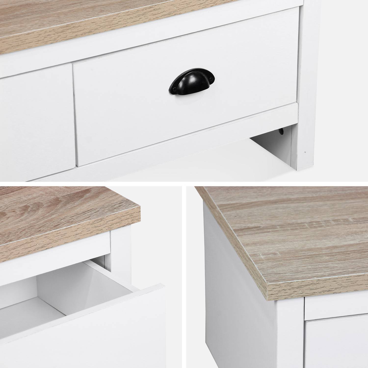 Salontafel wit 90x53x36cm, met 2 lades Photo8 Salontafel wit 90x53x36cm, met 2 lades Photo8