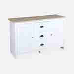 Sideboard COTTAGE Weiß - mit 3 Schubladen, 2 Türen, 119x39,5x77 cm Photo3
