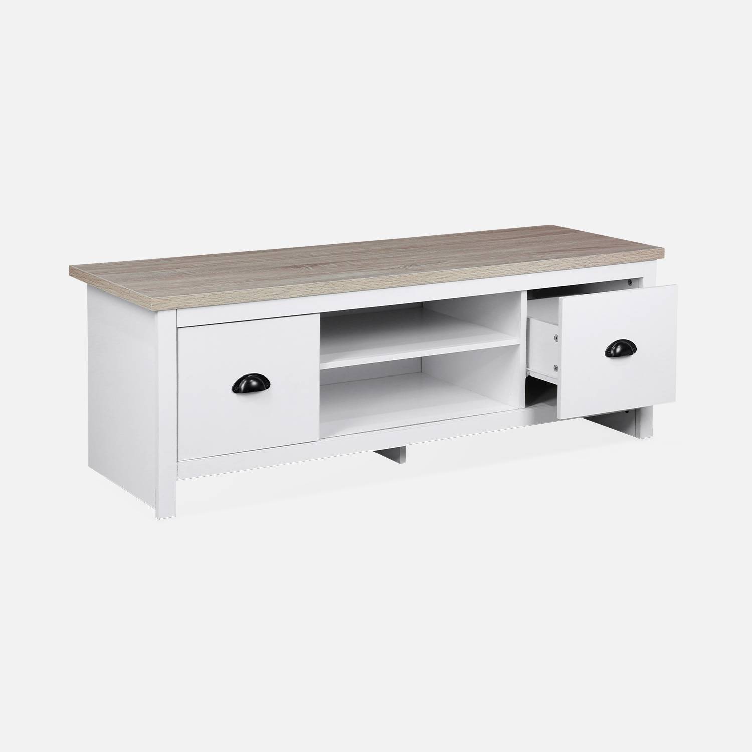 White farm store tv stand