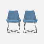 Lot de 2 chaises - Astrid - en velours côtelé bleu, 56,5 x 62 x 82,5cm Photo5